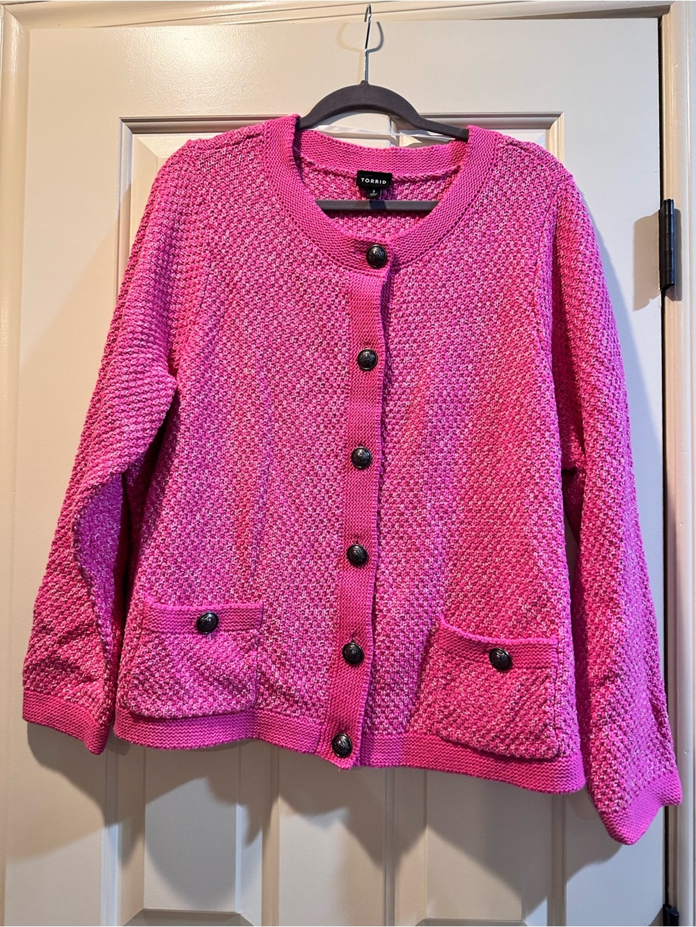 torrid Hot Pink Textured Button-Up Cardigan Jacket
